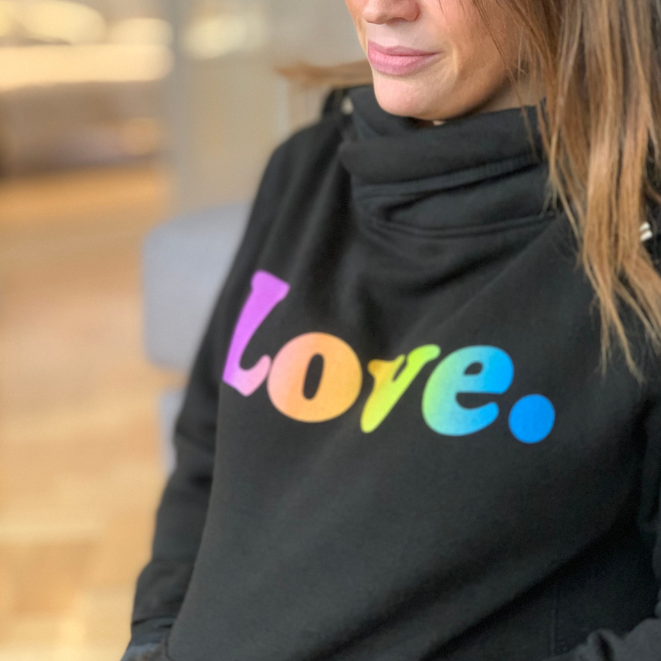 Rainbow Love Cowl Neck Hoodie - Main Image