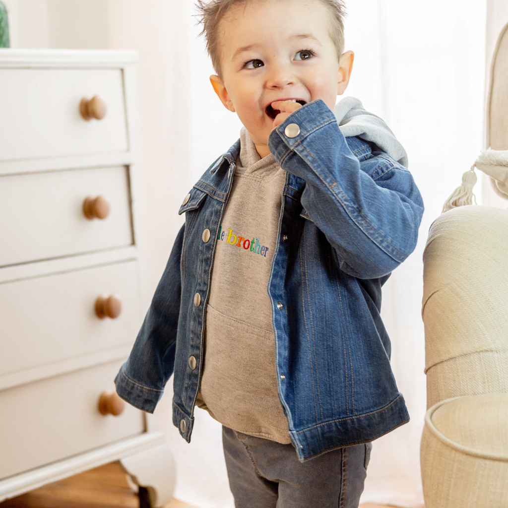 Kids Embroidered Initial Denim Jacket