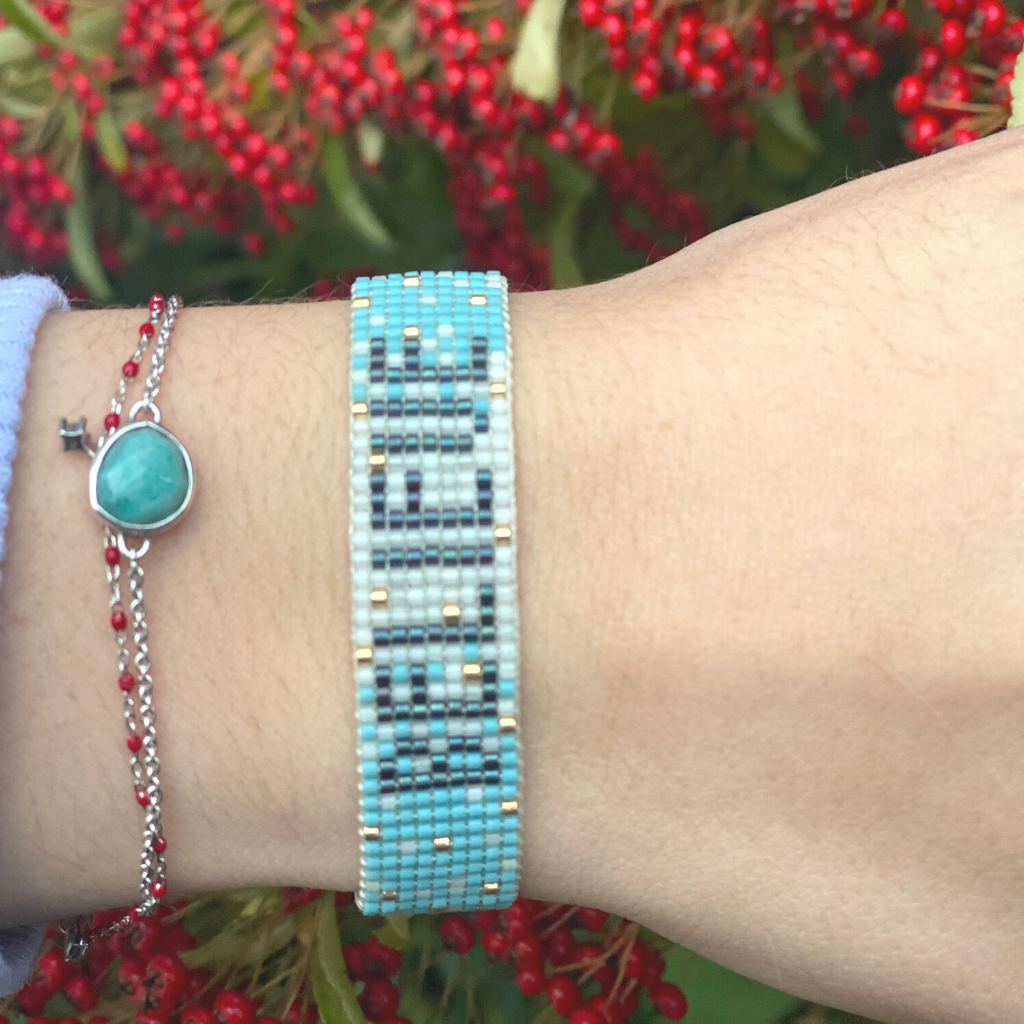 Rainbow Bracelet Woven Loom with Japanese Seed Beads Adjustable