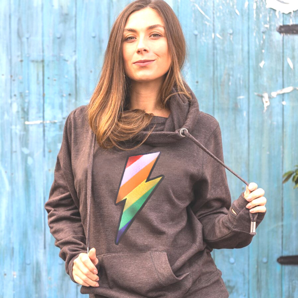 Cowl neck hoodie deals