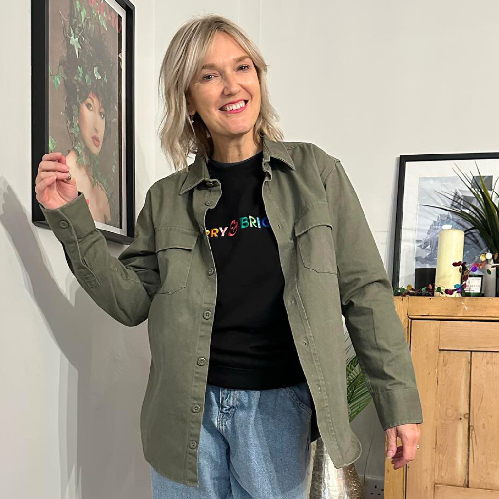 Embroidered khaki jacket womens 2025