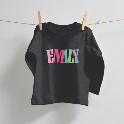 Fun Personalised Long Sleeve T-Shirt in Black