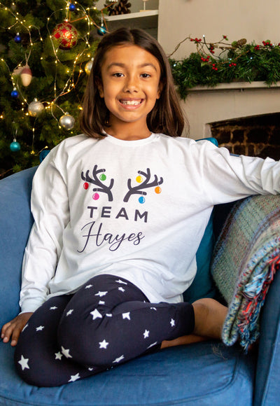 Kid's 'Team' Personalised Christmas Pyjamas