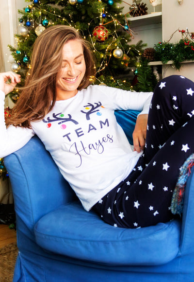 Mummy 'Team' Personalised Christmas Pyjamas