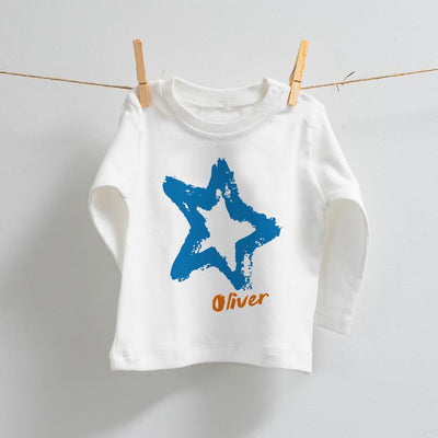 Personalised Star Design on Long Sleeve T-Shirt