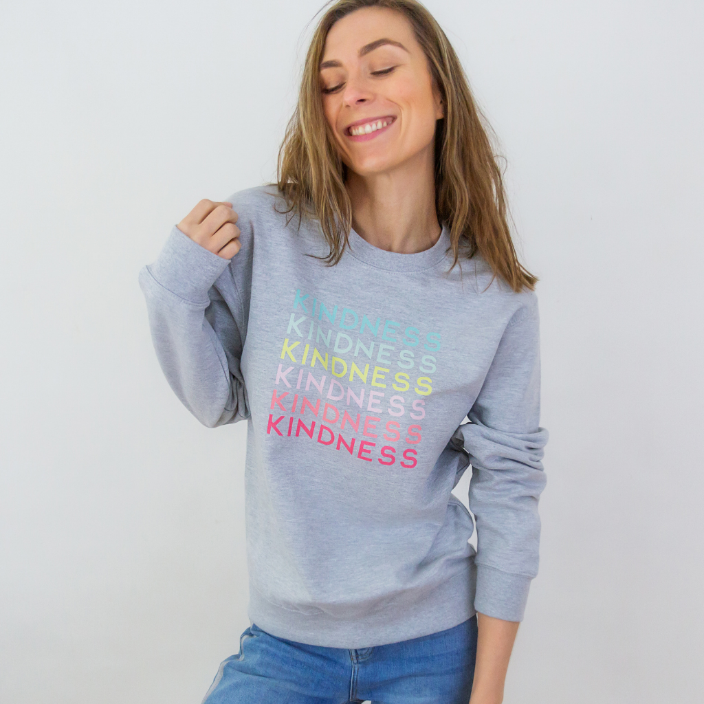 Kindness Printed Sweatshirt in Navy – percyandnell